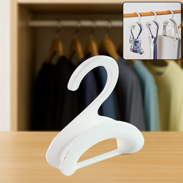 Compact Dual-Slot Multi-Purpose Plastic Hook Hanger (1 Pc)