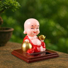 Solar Power Moving Head Buddha Statue Car Ornament (1 Pc / Mix Color)